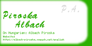 piroska albach business card